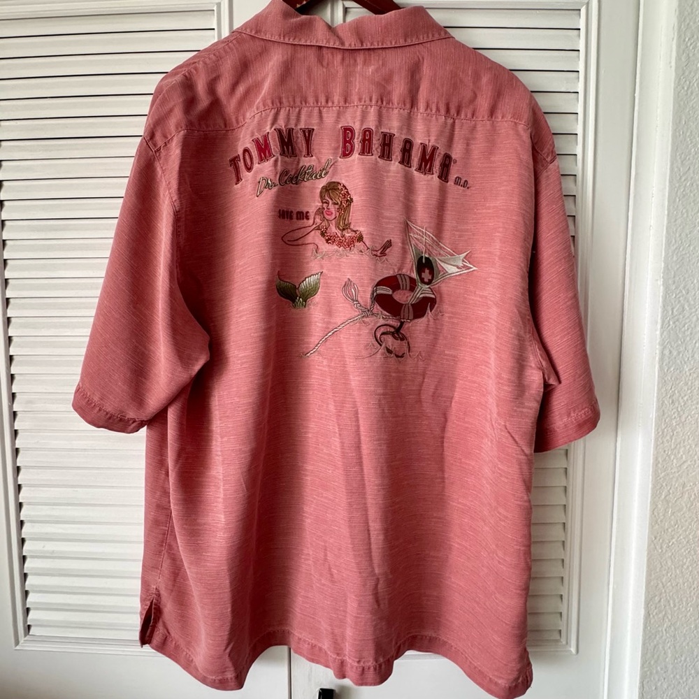 Tommy Bahama Rose Silk Embroidered Shirt